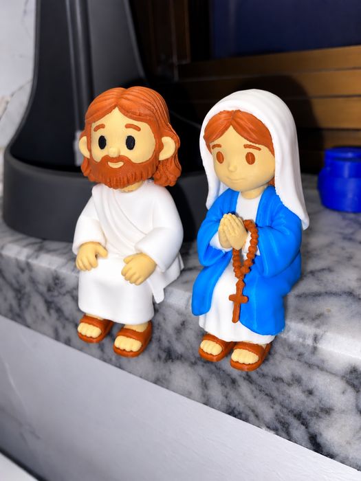Jesus e Maria sentados — Conjunto decorativo