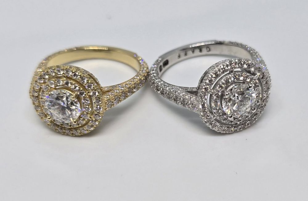 GIA 2.16 ct F/ VVS1 натуральные бриллианты, золото 750 проба ,кольцо