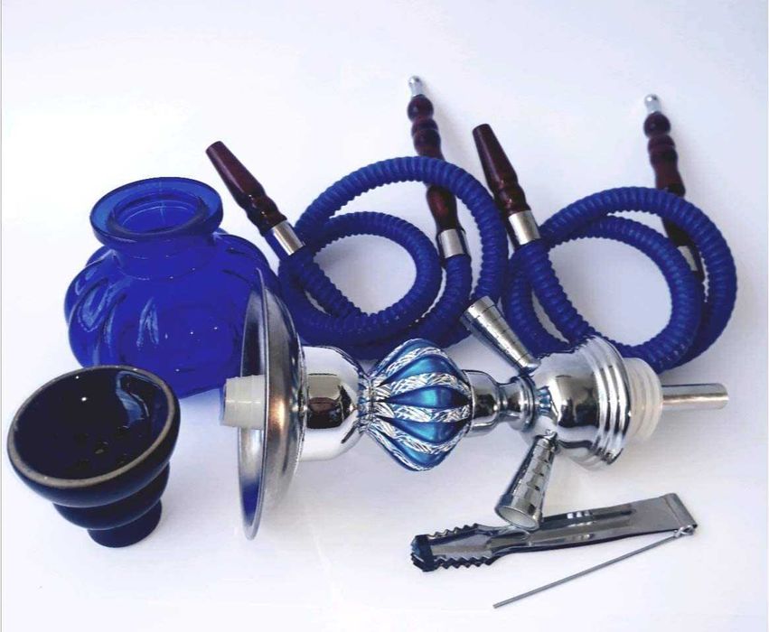 SHISHA Nova de 2 Mangueiras com Todos os Acessórios + Sabor Incluído