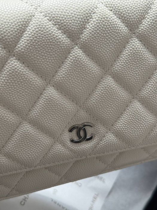 Сумка Chanel Woc біла | срібна фурнітура