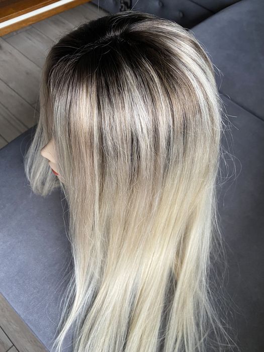 Toppernaturalny indyjski 50 cm blond mikroskóra tupet dopinka treska