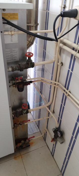 Caldeira  gasoleo a funcionar e deposito