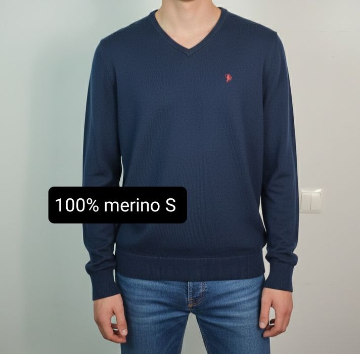 Granatowy sweter męski Merino Faunek S Made by Monkeys