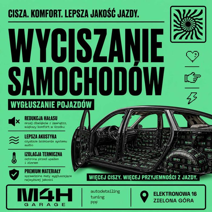 Wyciszanie samochodów / Wygłuszanie auta / Redukcja hałasu – Zielona Góra