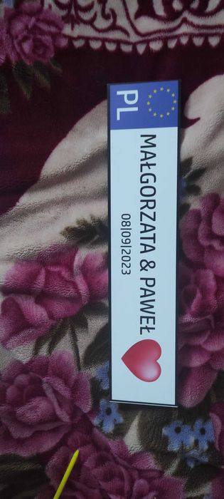 Tablice na samochód do ślubu