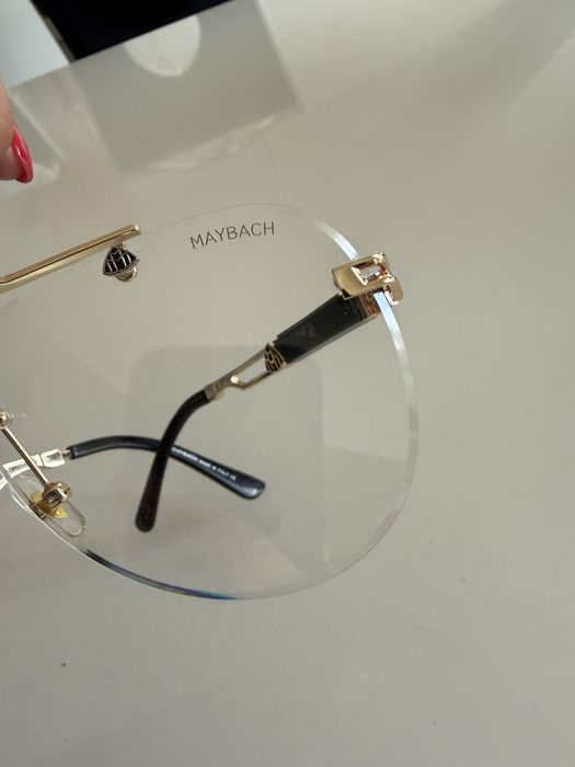 okulary zerowki Maybach zlote oprawy pilotki