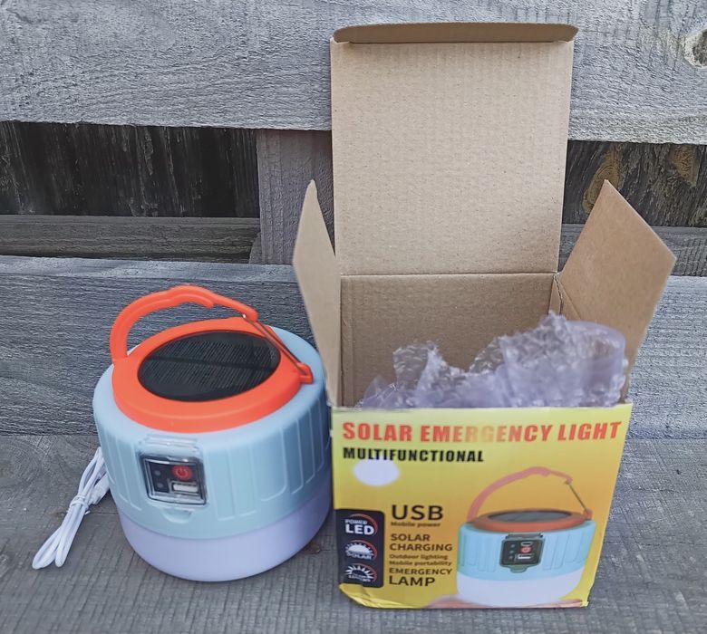 Ліхтар кемпінговий з пультом + сонячна батарея + павербанк