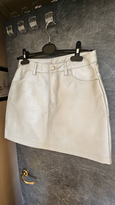 George spódnica damska mini srerbrna roz. 10(M) imitacja skóry. Nowa