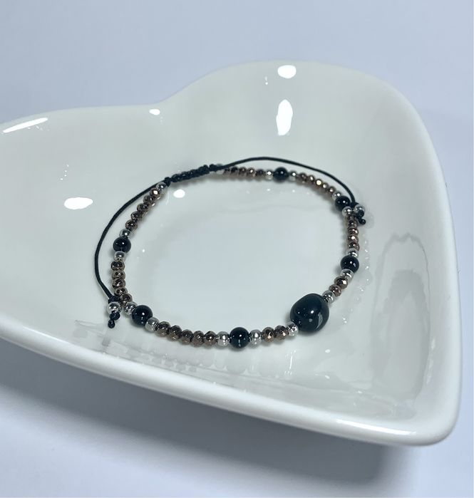 Regulowana bransoletka (obsydian, onyks, hematyt)