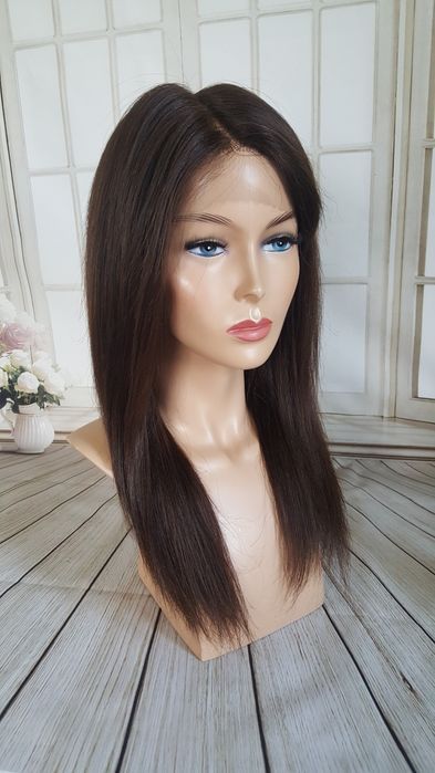 Peruka z włosów naturalnych Agnieszka brąz lace front