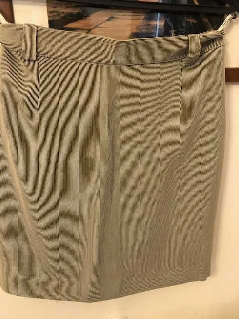 Casaco senhora azul escuro risca branca, Electre, tamanho 40, com saia