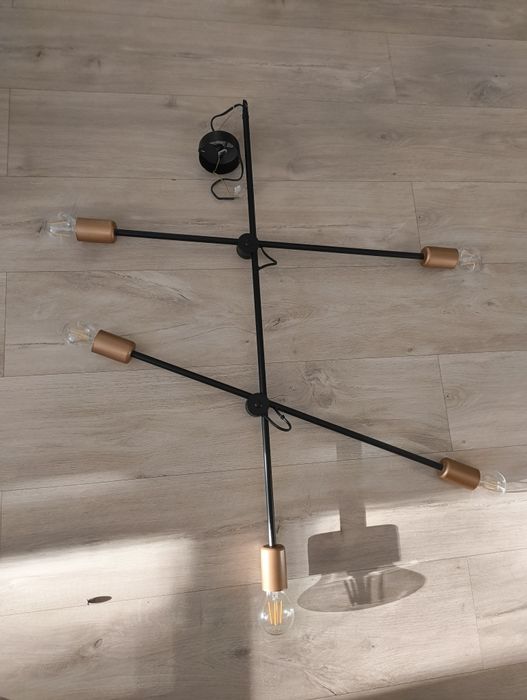 Lampa wisząca Sticks 5-punktowa stalowa czarna Nowodworski 6270
