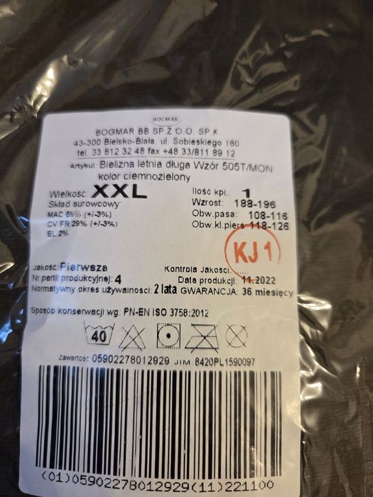 Bielizna wojskowa xxl