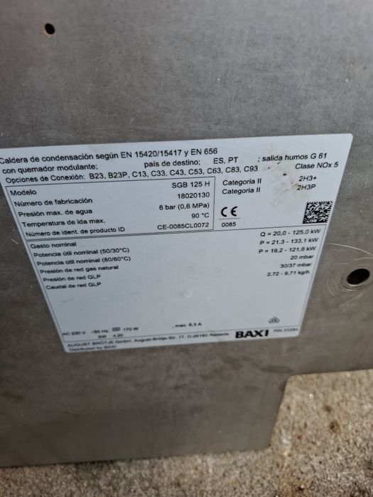 Painel comando caldeira Baxi Eurocondens