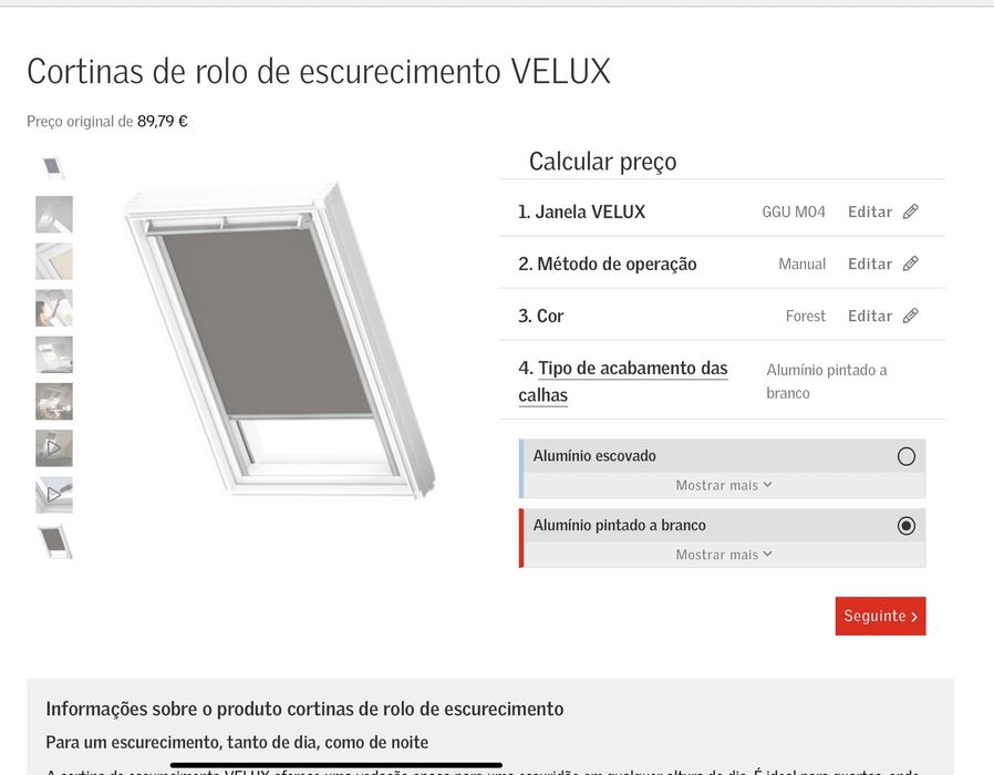 Cortina escurecimento VELUX DKY M04 4901SWL