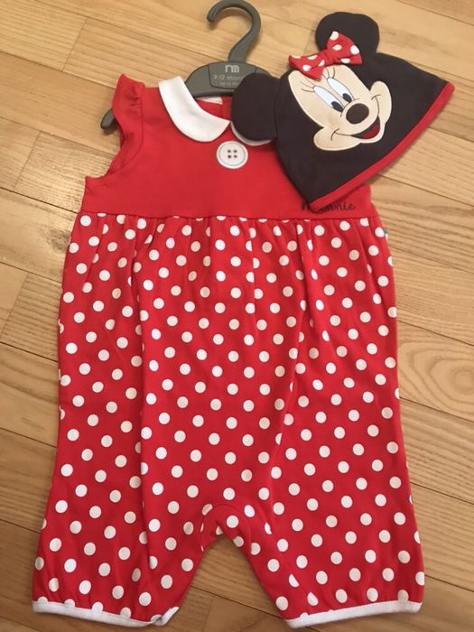Disney Минни Маус песочник ромпер шапочка комплект