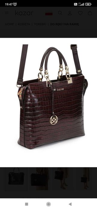 Torebka damska Kazar brązowa skórzana