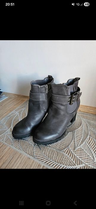 Botki damskie rozm.37. ERYNN jak nowe szare buty damskie