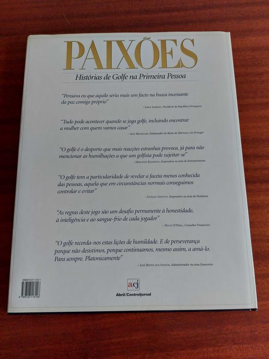 Livro Paixões: Histórias de Golfe na Primeira Pessoa - Unibanco