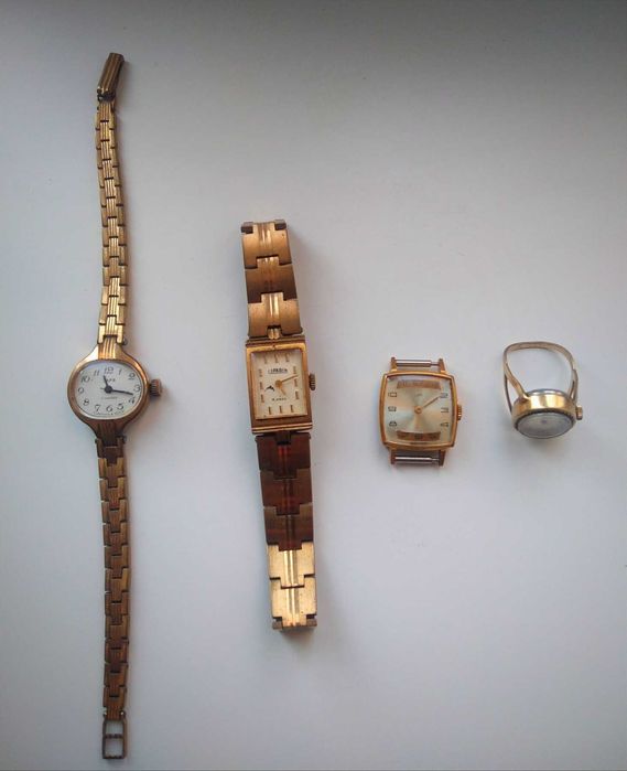 Позолоченные женские часы Заря, Луч, Чайка, ссср, AU