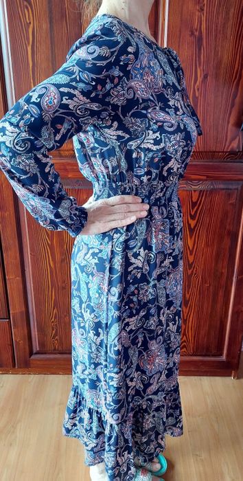 Sukienka boho granatowa r.36