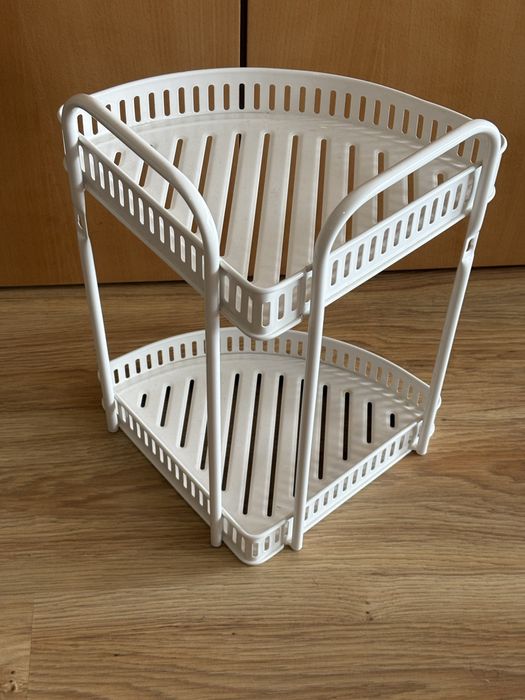 Estante de Canto em Metal Branco | Organizador Casa de Banho/Cozinha