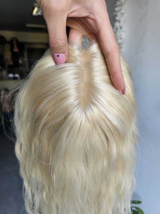 Topper z włosów naturalnych fale loki Ola 48 cm