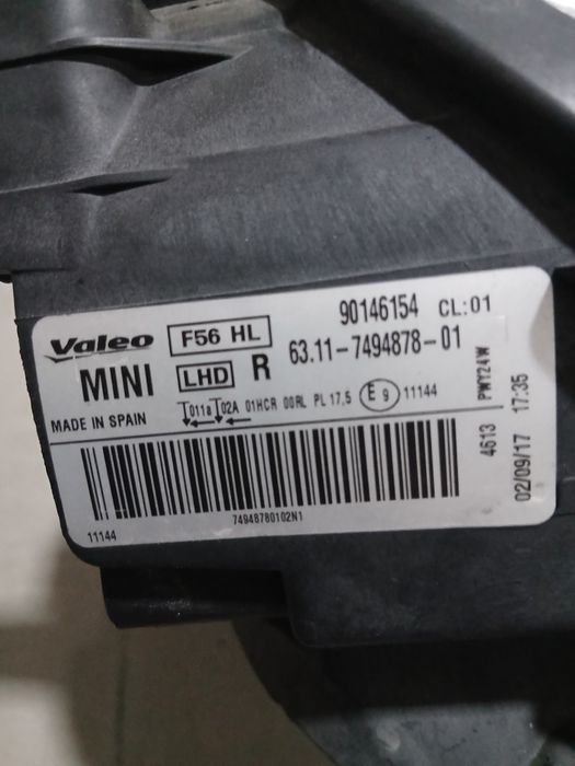 Farol e parachoques Mini One F56