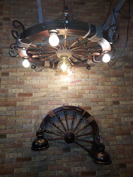 Люстра супер колесо  воза телеги прядки Старовина лофт в альтанку, буд