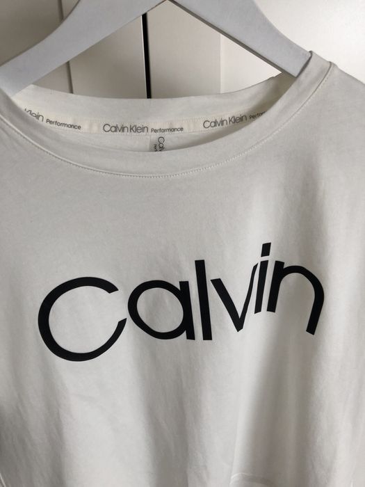 Koszulka tshirt calvin klein napis czarny logo biała nowa oryginalna
