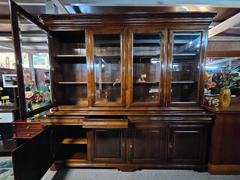 Grande móvel em madeira maciça para sala ou escritório - óptimo estad