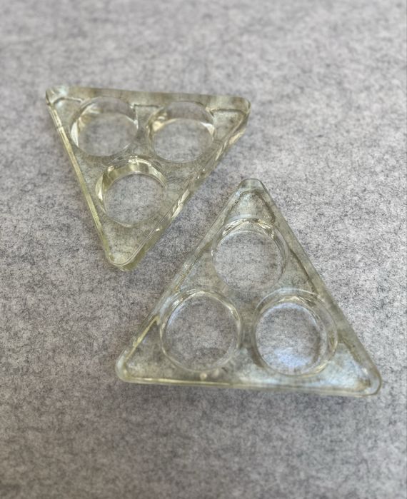 2x Castiçais Porta-Velas Lamparina em Vidro Grosso