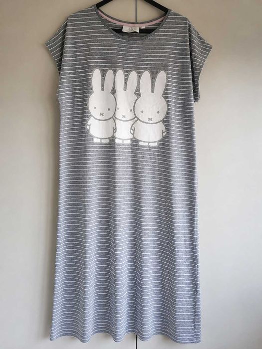 Camisa de Dormir Cinzenta às Riscas com Coelhos Miffy - Women'Secrets