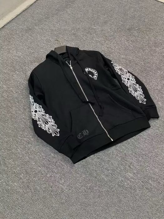 Зіп-худі Chrome Hearts Black | Чорна кофта Хром Хартс на блискавці
