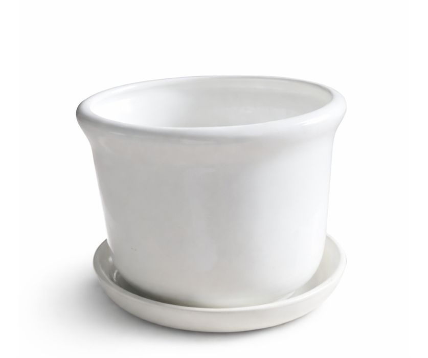 Doniczka biała że spodkiem