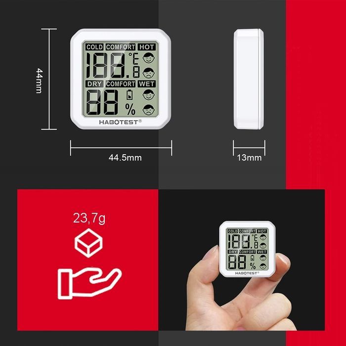 Mini Termo-higrometr Pomiar Temperatury Wilgotności Czytelny Ekran
