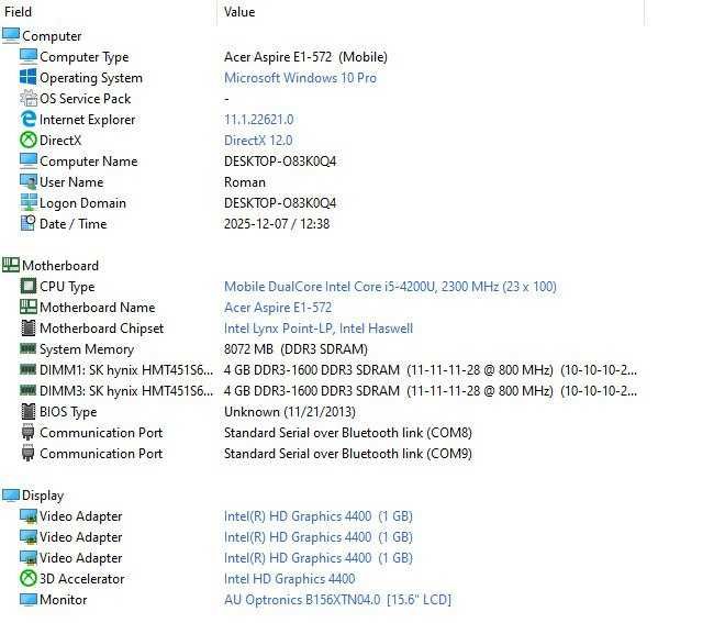 Ноутбук Acer Aspire E1-572G