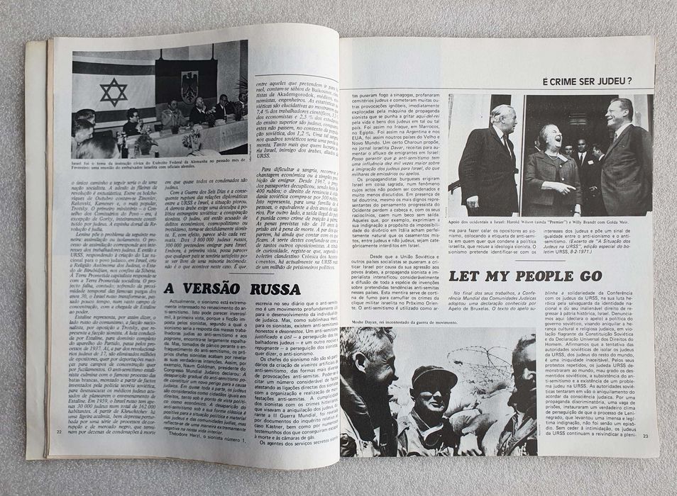 Antiga Revista Observador ~ " É CRIME SER JUDEU? " ~ 1971