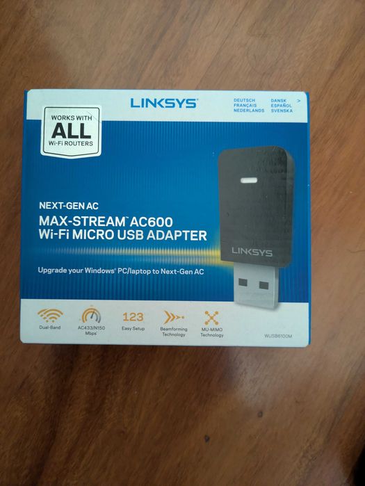 Adaptador Wi-Fi USB Linksys AC600 Max-Stream MU-MIMO (Na Caixa)