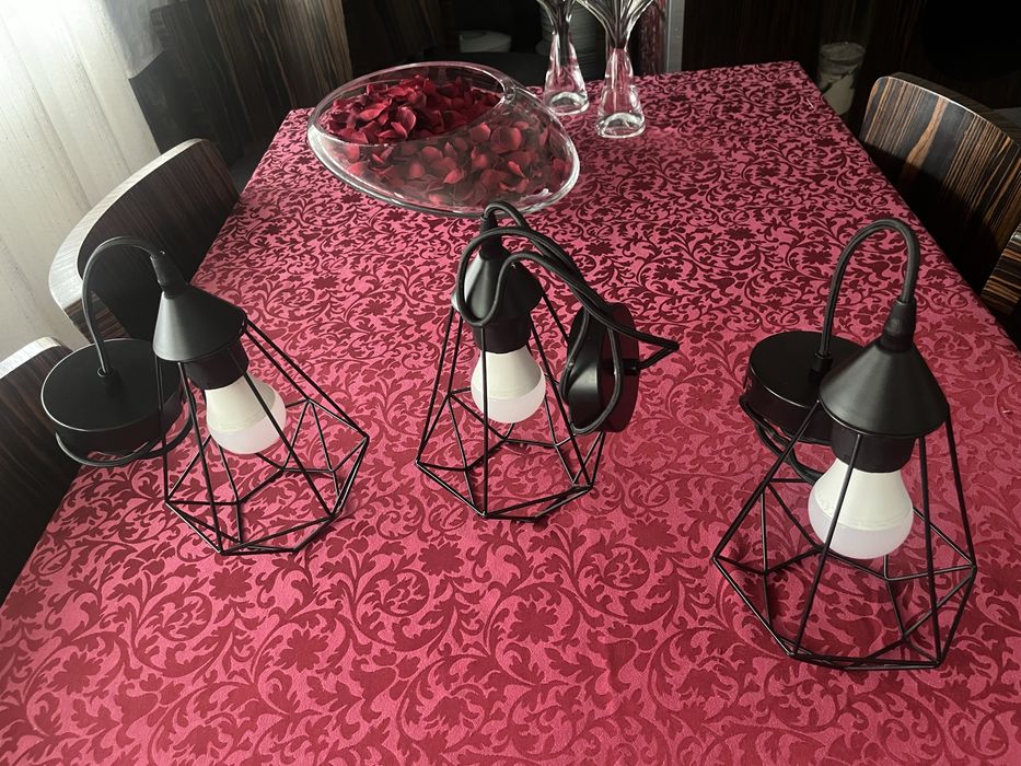 Candeeiros em preto  COM lâmpadas