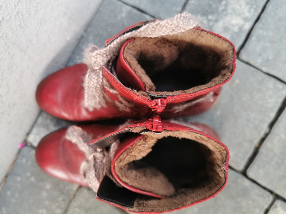 Buty Josef Seibel r39, ocieplane , skóra, czerwone botki piękne