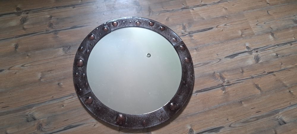Lustro okrągłe w szklanej ramie 70cm