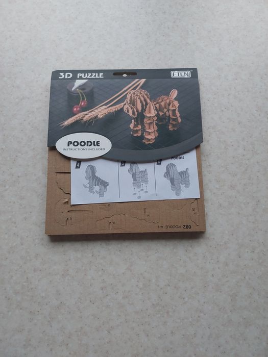 картонний пазл для дітей собака/пудель картонна модель пазлы