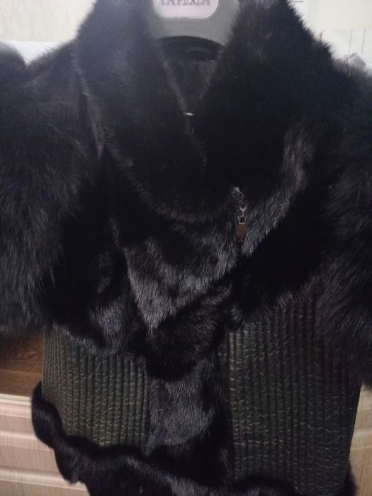 Жилетка норка кожа писец