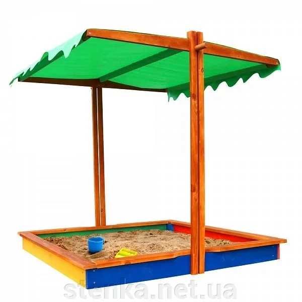 Пісочниця із дерева з тентом Песочница детская