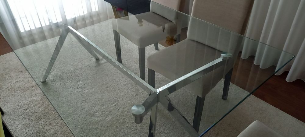 Mesa vidro sala 180 cm x 90 cm Area