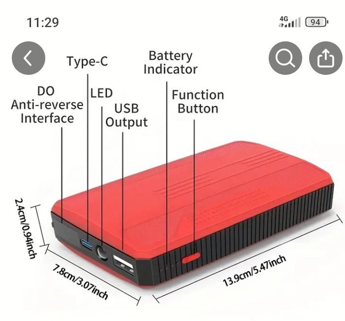 Booster(arrancador) de bateria Novo