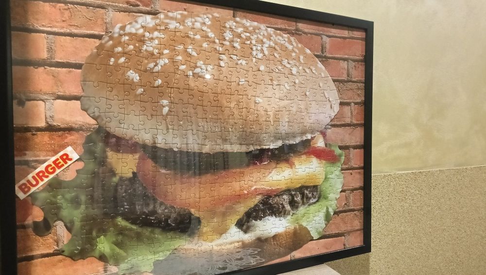 Obraz z puzzli Hamburger w ramce