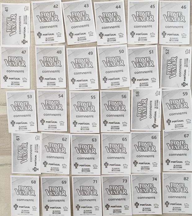 Lote 81 Cromos Panini Fome de Vencer – Seleção Portugal