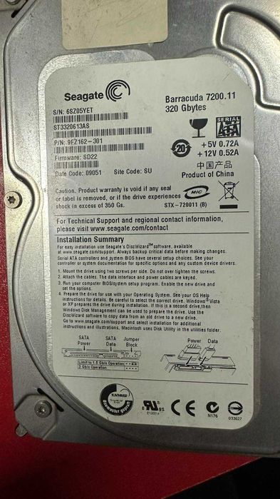 WDl 500GB (WD5000AAKX), Samsung 500GB (HD502HJ), Seagate Barracuda
